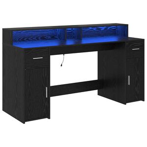 vidaXL Mesa Carvalho preto 160 x 55 x 91 cm Derivados de madeira