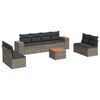 vidaXL 9 pcs conjunto sof&aacute;s p/ jardim com almofad&otilde;es vime PE cinzento