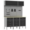 vidaXL Conjunto de Arm&aacute;rios de Trabalho com gaveta Manual 8 pcs Preto