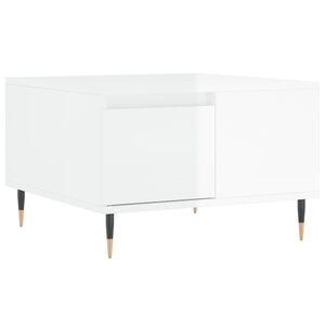 vidaXL Mesa de centro 55x55x36,5 cm derivados madeira branco brilhante