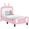 vidaXL Estrutura de Cama para Crian&ccedil;a com Cabeceira Rosa 70 x 140 cm