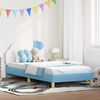 vidaXL Estrutura de Cama Infantil com Cabeceira Azul 90 x 200 cm PU