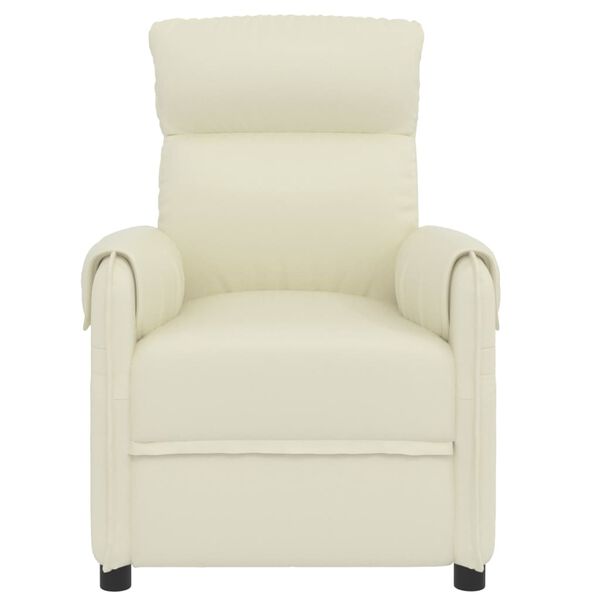 vidaXL Poltrona de massagens elétrica couro artificial cor creme