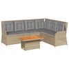 vidaXL 5 pcs conjunto lounge p/ jardim com almofad&otilde;es vime PE bege