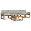 vidaXL Conjunto de Sof&aacute;s para Exterior 5 pcs Cinza Natural e Claro