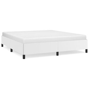 vidaXL Estrutura de cama 180x200cm couro artificial branco
