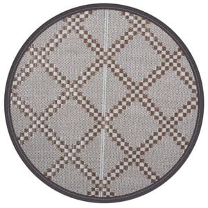 vidaXL Tapete de exterior &Oslash;120 cm ARAKIL PP castanho