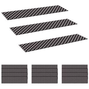 vidaXL Tapetes para escadas 15 unid. 76 x 20 cm Preto e Branco