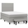 vidaXL Cama boxspring com colch&atilde;o 120x190 cm tecido cinzento-claro