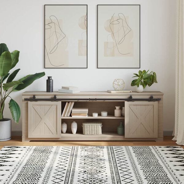 vidaXL Kit p/ porta de arm&aacute;rio deslizante 183 cm a&ccedil;o carbono