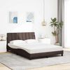 vidaXL Cama com colch&atilde;o Hanko 120x200 cm tecido castanho-escuro