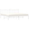 vidaXL Estrutura de cama com cabeceira 200x200 cm metal branco