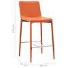 vidaXL 3 pcs conjunto de bar couro artificial laranja