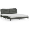 vidaXL Cama com colch&atilde;o Hvar 180x200 cm tecido cinzento-escuro