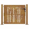 vidaXL Port&atilde;o de jardim 100x75 cm A&ccedil;o Corten Design Bambu