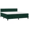 vidaXL Cama box spring c/ colch&atilde;o/LED 180x200 cm veludo verde-escuro