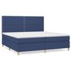 vidaXL Cama com molas/colch&atilde;o 200x200 cm tecido azul