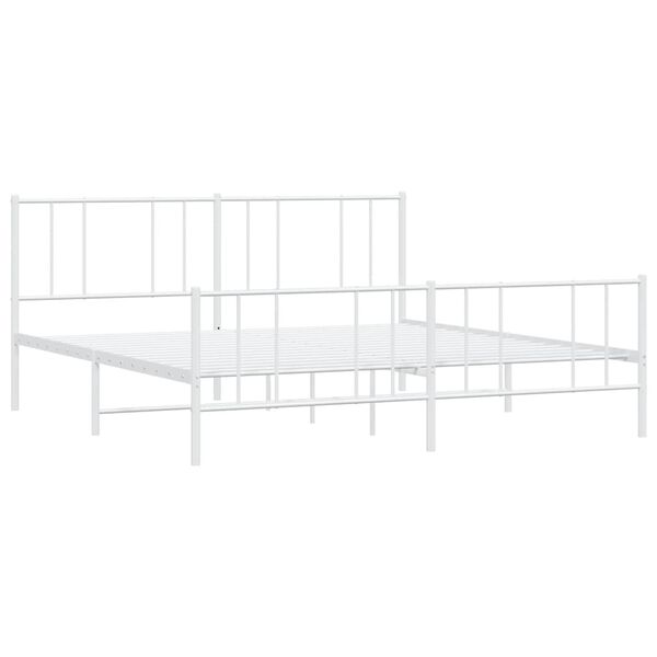 vidaXL Estrutura de cama com cabeceira e pés 183x213 cm metal branco