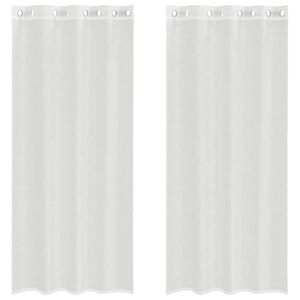 vidaXL Cortinas de voile com ilh&oacute;s 2 pcs branco