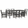 vidaXL Conjunto de Jantar para Exterior 7 unid. Preto vime PE
