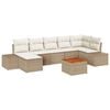 vidaXL Conjunto de Sof&aacute; de Jardim 8 unid. bege e branco