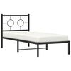 vidaXL Estrutura de cama metal s/ colchão c/ cabeceira 75x190 cm preto