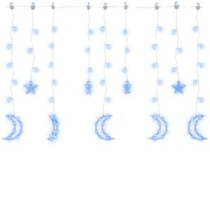 vidaXL Estrelas e luas de luz c/ controlo remoto 138 LEDs azul