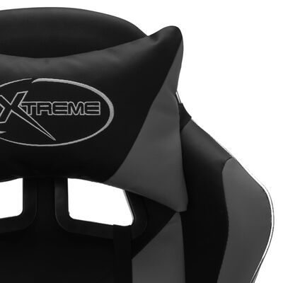 vidaXL Cadeira estilo corrida luzes LED RGB couro artif. cinza/preto