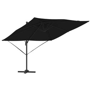 vidaXL Parasol Roma Preto 286 x 284 x 265 cm Alum&iacute;nio e Poli&eacute;ster