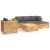 vidaXL 6 pcs conjunto lounge jardim c/ almofad&otilde;es madeira teca maci&ccedil;a