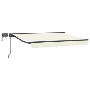 vidaXL Estrutura de Toldo Manual com LEDs Creme e Antracite 2,5 x 2 m