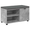vidaXL Banco de Hall com almofada Cinzento Concreto 80 x 38 x 46 cm