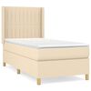 vidaXL Cama com molas/colch&atilde;o 80x200 cm tecido cor cr&egrave;me