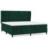 vidaXL Cama com molas/colch&atilde;o 200x200 cm veludo verde-escuro