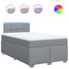 vidaXL Cama boxspring com colch&atilde;o 120x190 cm tecido cinzento-claro