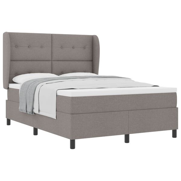 vidaXL Cama Box com colch&atilde;o Cinzento-acastanhado 160 x 200 cm tecido