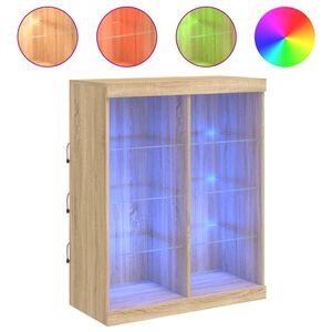vidaXL Aparador com luzes LED 81x37x100 cm carvalho sonoma