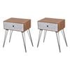 vidaXL Mesas de cabeceira com gaveta 2 pcs castanho
