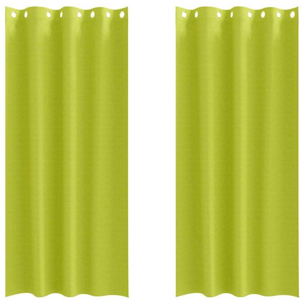 vidaXL Cortinas Blackout com Argolas 2 pcs Verde 245 x 140 cm