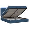 vidaXL Cama Ottoman com Colch&atilde;o e LED Azul 180 x 200 cm Tecido