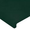 vidaXL Cabeceira de cama c/ LED veludo 80x5x118/128 cm verde-escuro