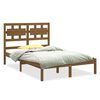 vidaXL Estrutura cama king 150x200 cm madeira maci&ccedil;a castanho-mel