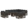 vidaXL Conjunto de Sof&aacute; de Jardim 13 unid. Cinzento vime PE