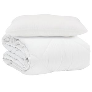 vidaXL Edredom de Ver&atilde;o Simples 2 pcs Branco Microfibra