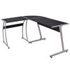 vidaXL Mesa de canto em forma de L preto
