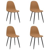 vidaXL Cadeiras de jantar 4 pcs couro artificial castanho-claro