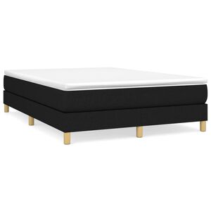 vidaXL Estrutura de cama com molas 140x190 cm tecido preto