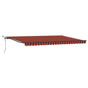 vidaXL Toldo retr&aacute;til laranja e castanho 500 &times; 350 cm Poli&eacute;ster