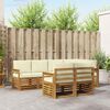 vidaXL Conjunto de Sof&aacute; Sectional com almofada 7 pcs Natural e Creme