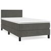 vidaXL Cama com molas/colch&atilde;o 90x200 cm veludo cinza-escuro